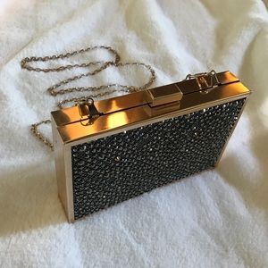 Crystal encrusted box clutch